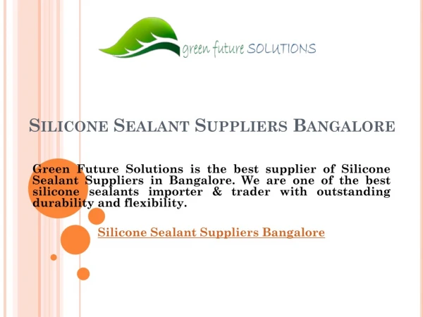Silicone Sealant Suppliers Bangalore