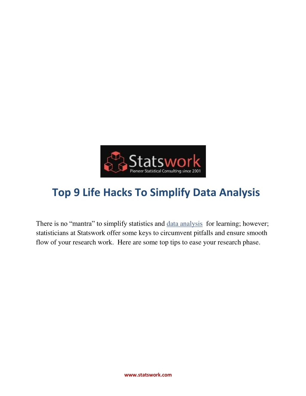 top 9 life hacks to simplify data analysis