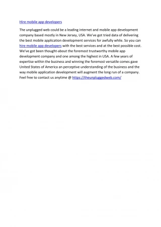 Hire mobile app developers - slide 1