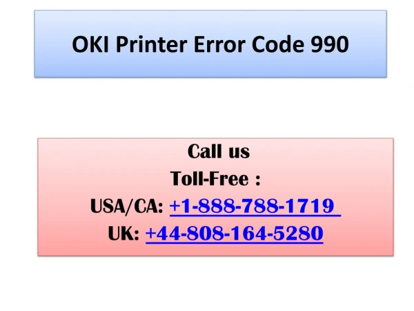 OKI Printer Error Code 990
