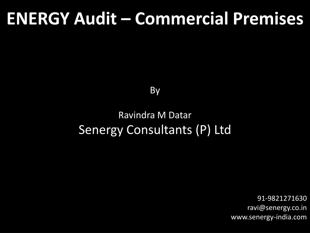 energy audit commercial premises
