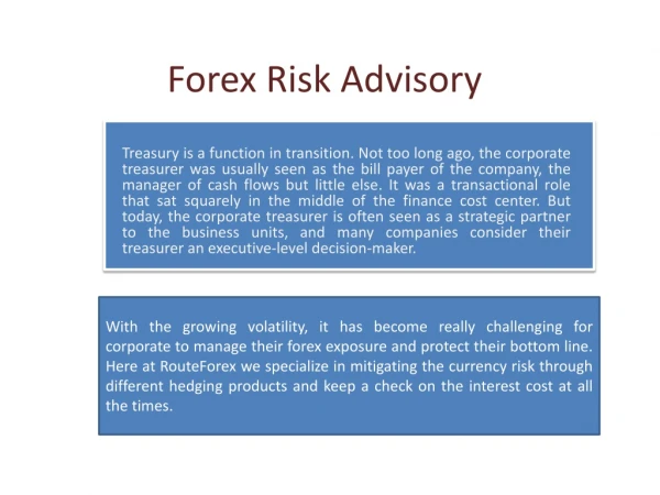 Forex Advisory Services, Forex Risk Experts in Delhi India - Route Forex