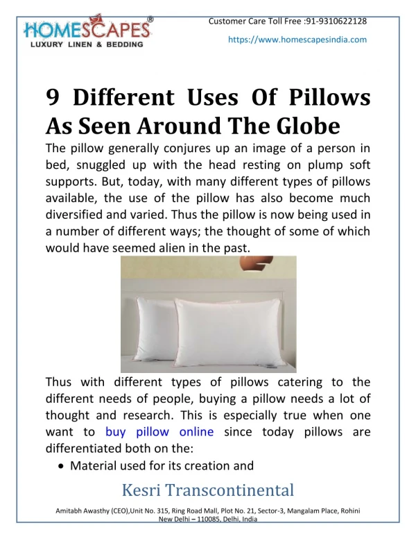 9 Different Uses Of Pillows As Seen Around The Globe