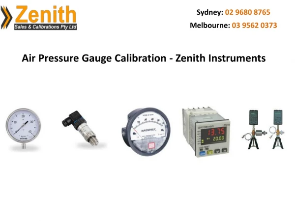 Air Pressure Gauge Calibration - Zenith Instruments