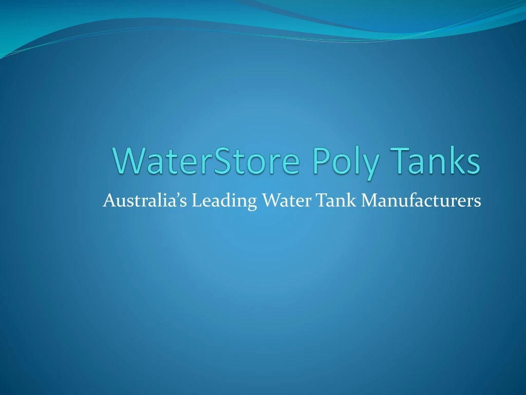 waterstore poly tanks