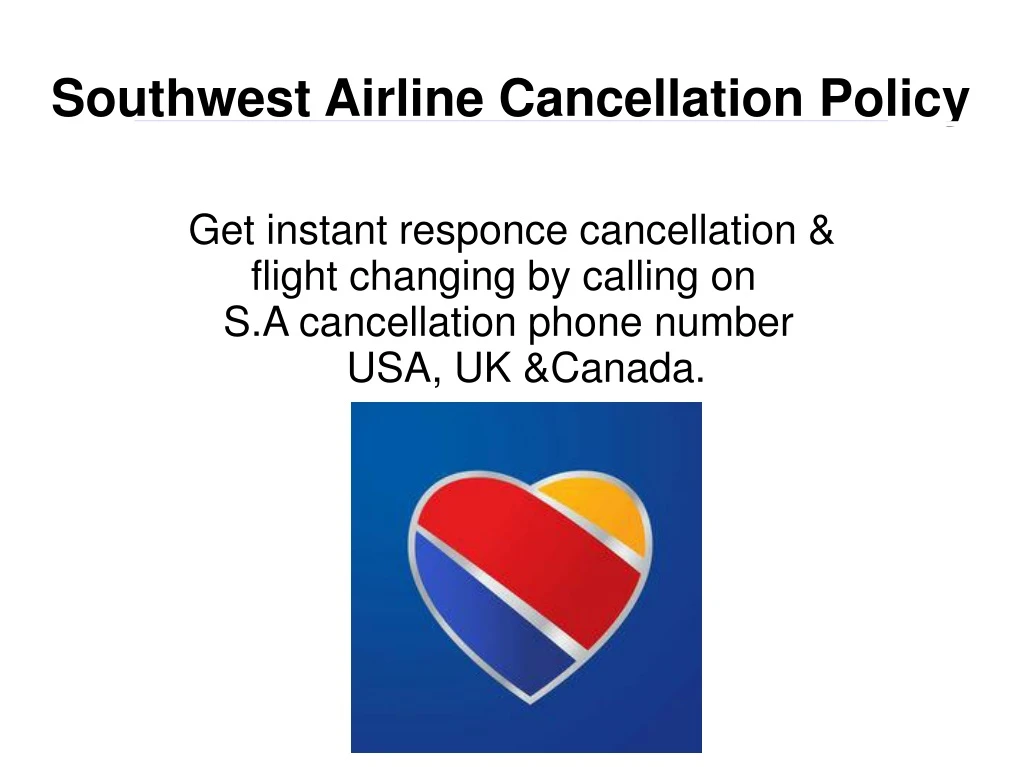 southwest airline cancellation policy