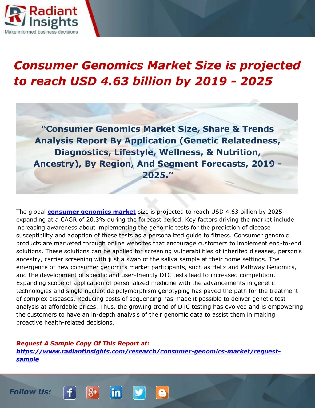 consumer genomics market size is projected