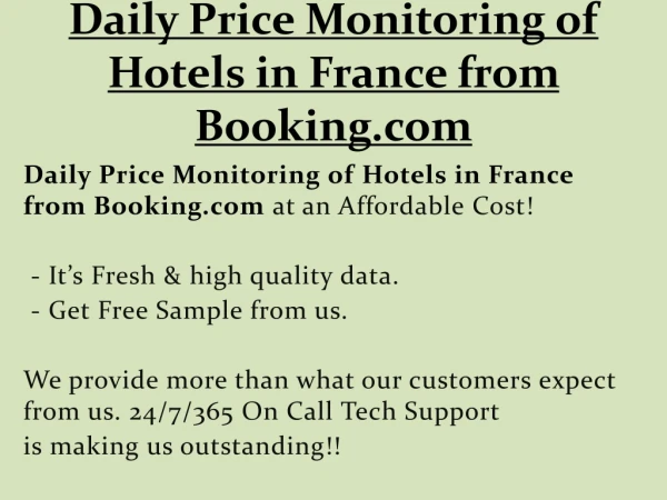 daily price monitoring of hotels in france from booking com