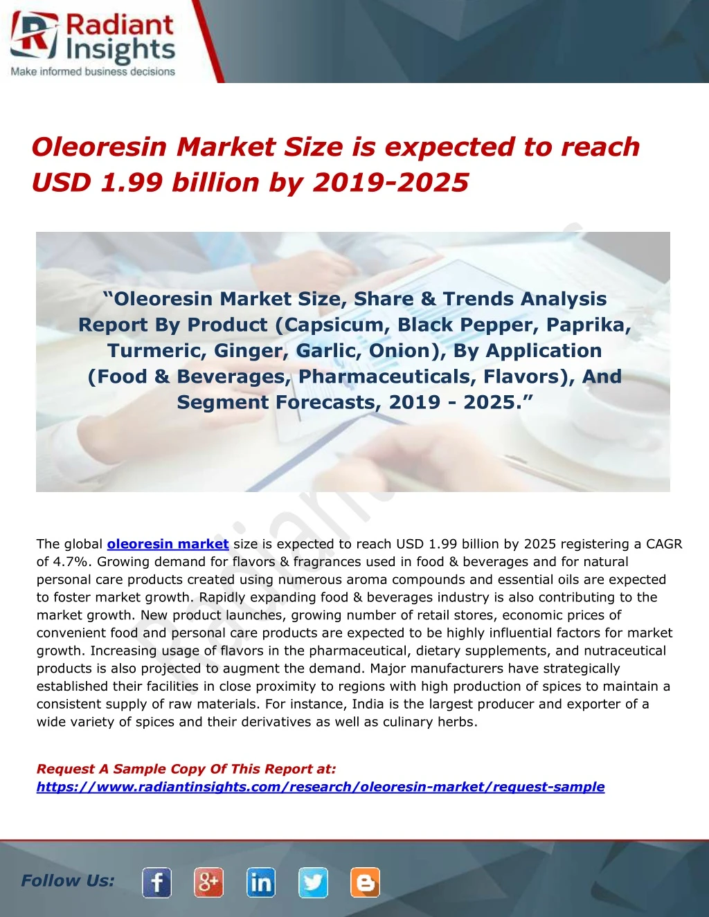 oleoresin market size is expected to reach