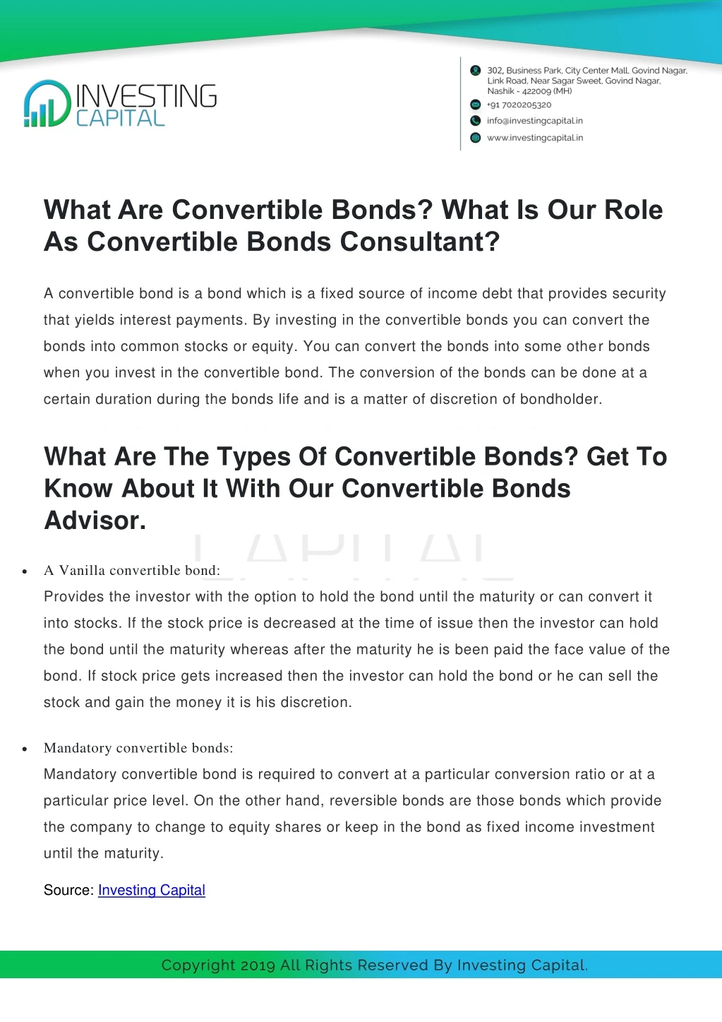 what are convertible bonds what is our role