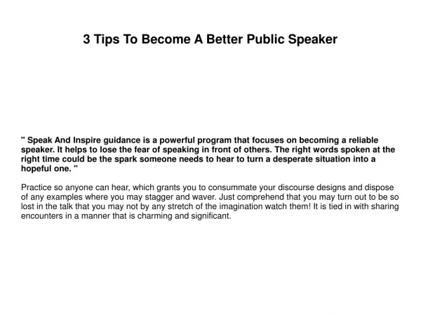 3 Tips To Become A Better Public Speaker