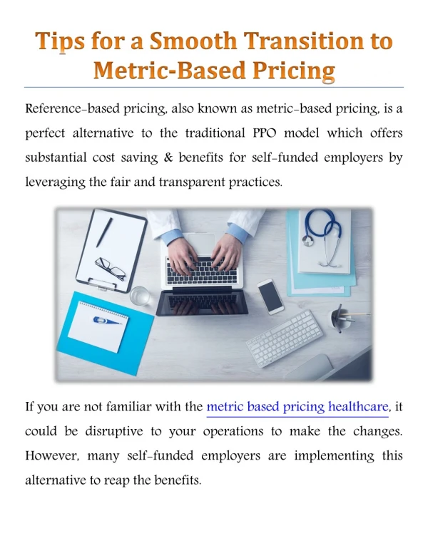 Tips for a Smooth Transition to Metric-Based Pricing