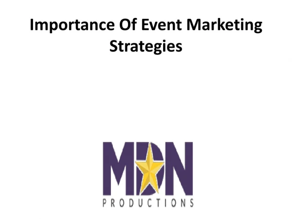 Importance Of Event Marketing Strategies