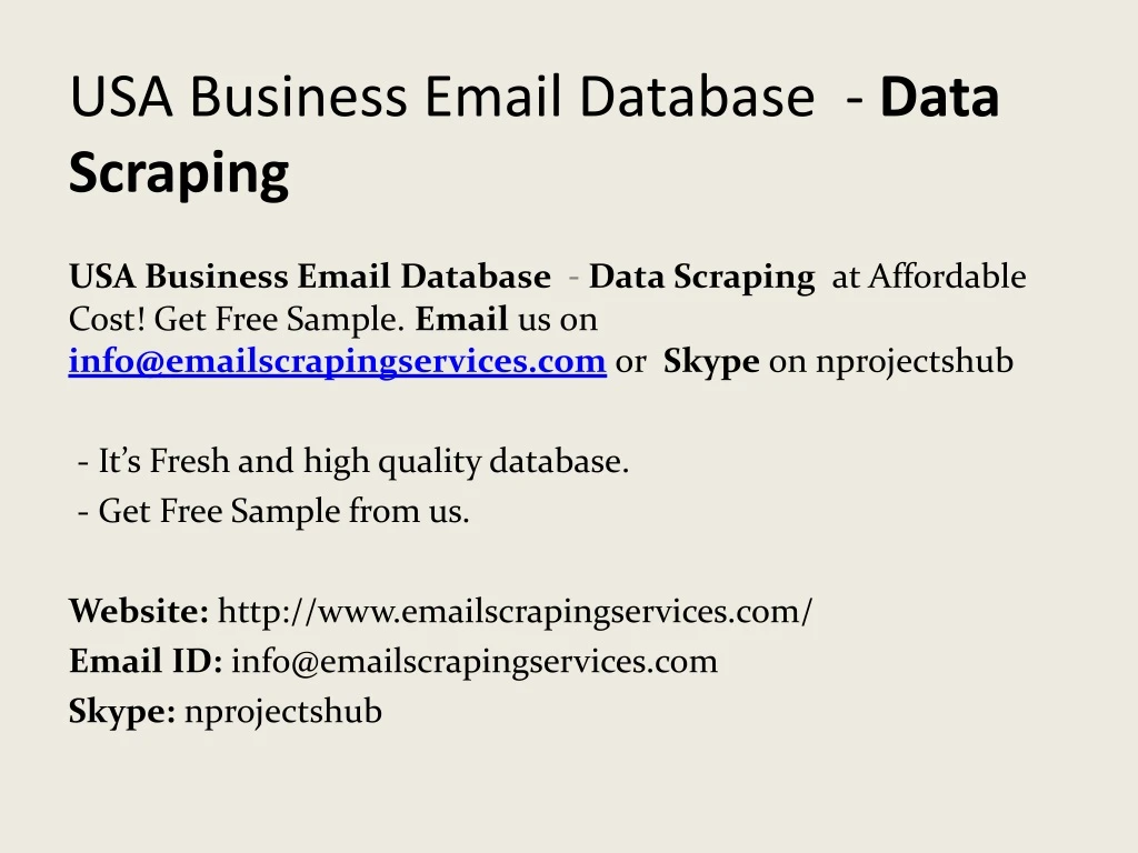 usa business email database data scraping