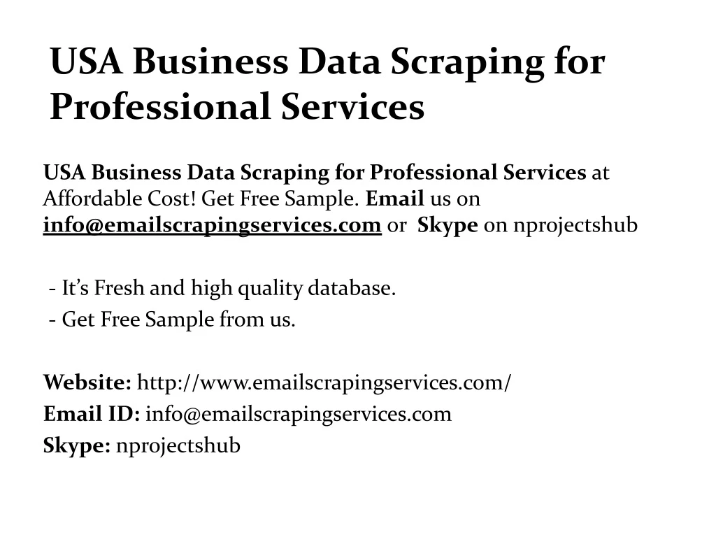 usa business data scraping for professional services