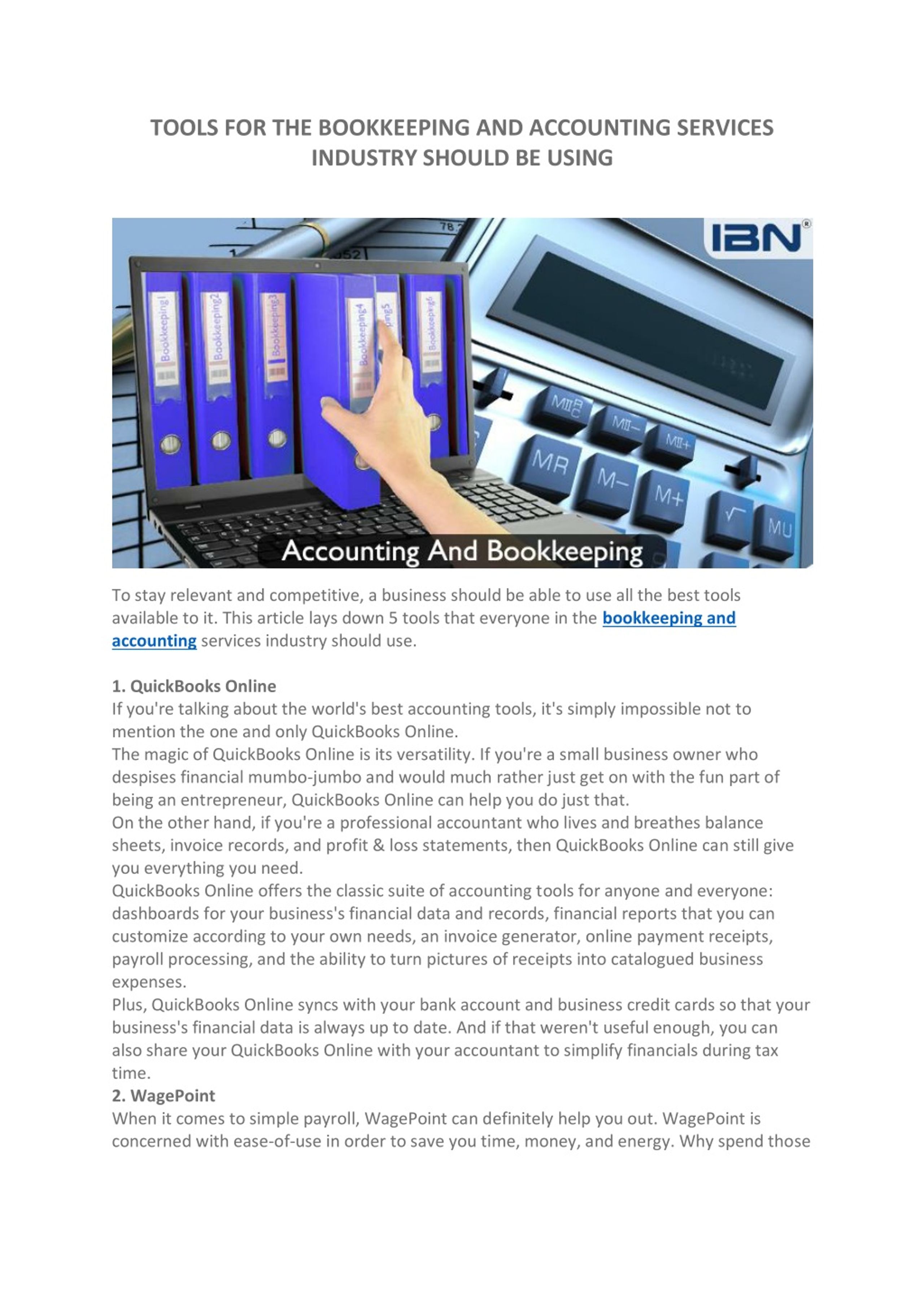 PPT - Tools for bookkeeping and accounting services PowerPoint ...