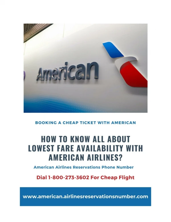 How to Know all About Lowest Fare Availability With American Airlines?