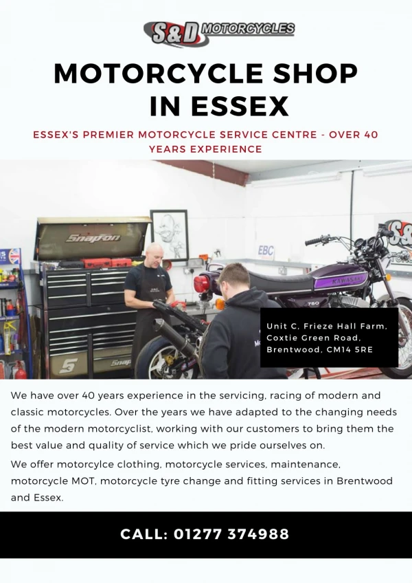 Motorcycle Shop in Essex