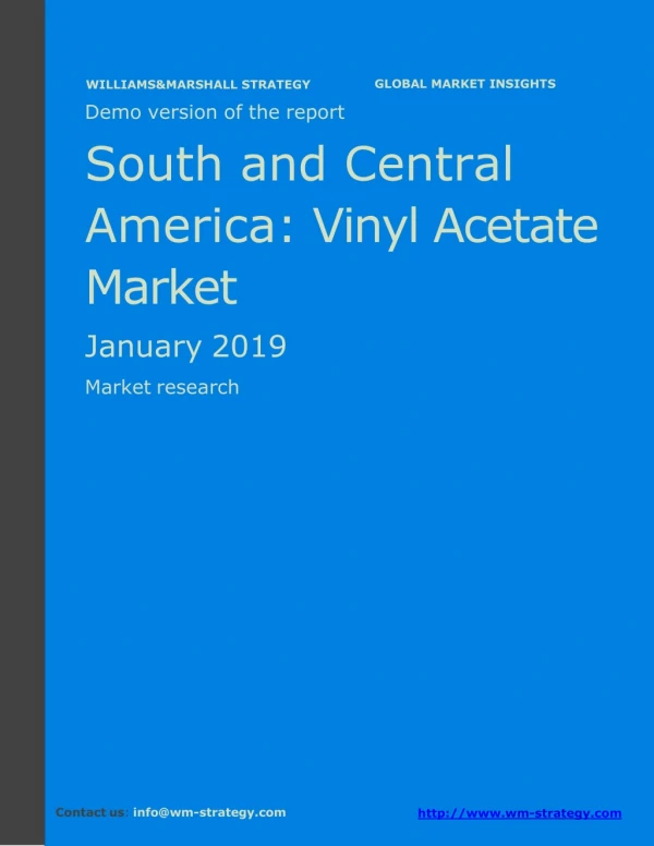 WMStrategy Demo South And Central America Vinyl Acetate Market January 2019
