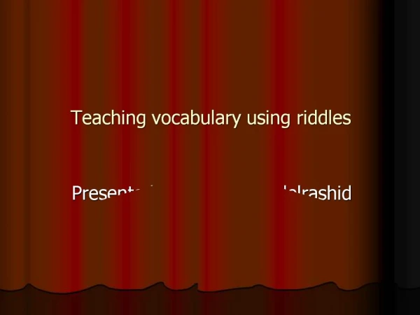 Teaching vocabulary using riddles