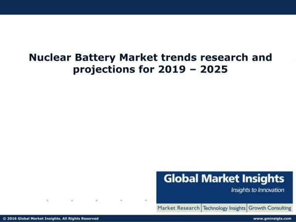 Nuclear Battery Market share research by applications and regions for 2019 – 2025