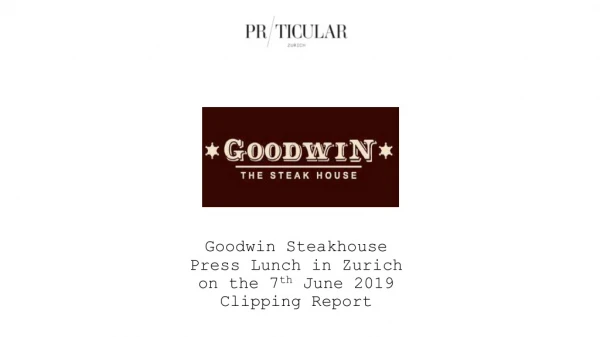 Press Lunch Goodwin Steakhouse