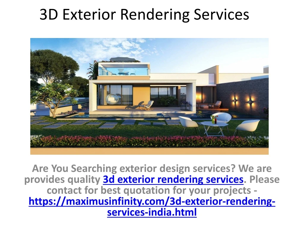 3d exterior rendering services