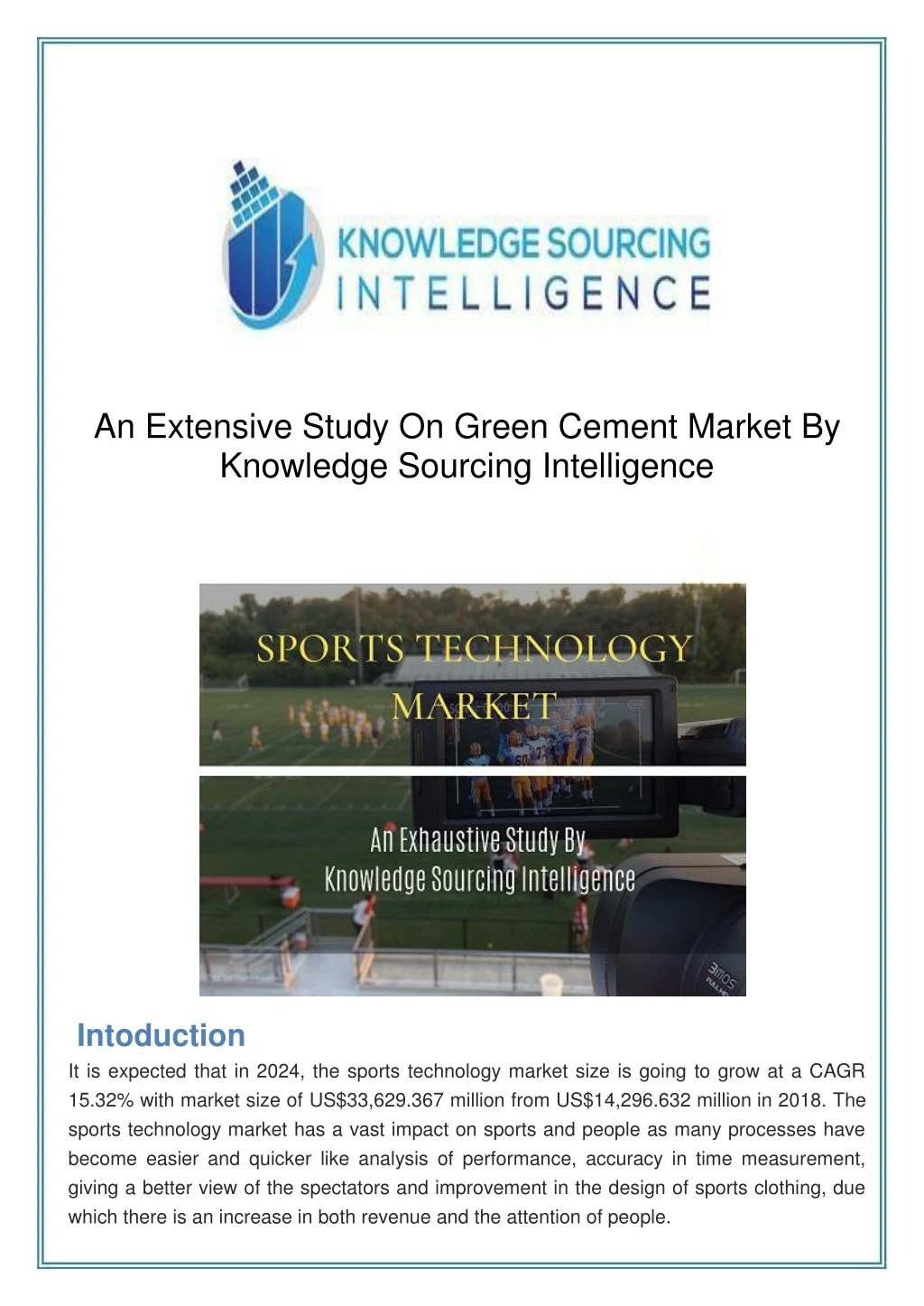an extensive study on green cement market