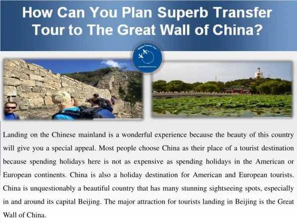 How Can You Plan Superb Transfer Tour to The Great Wall of China?