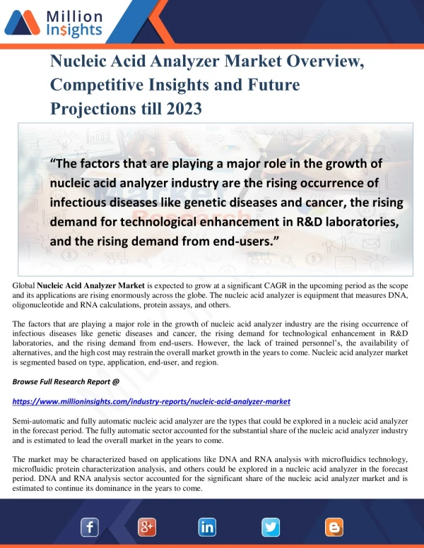 nucleic acid analyzer market overview competitive