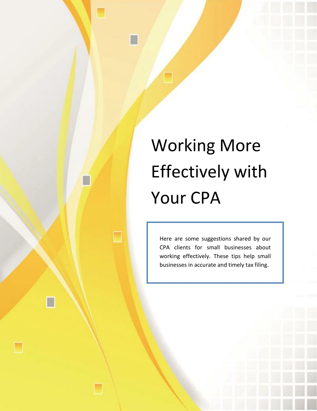 working more effectively with your cpa