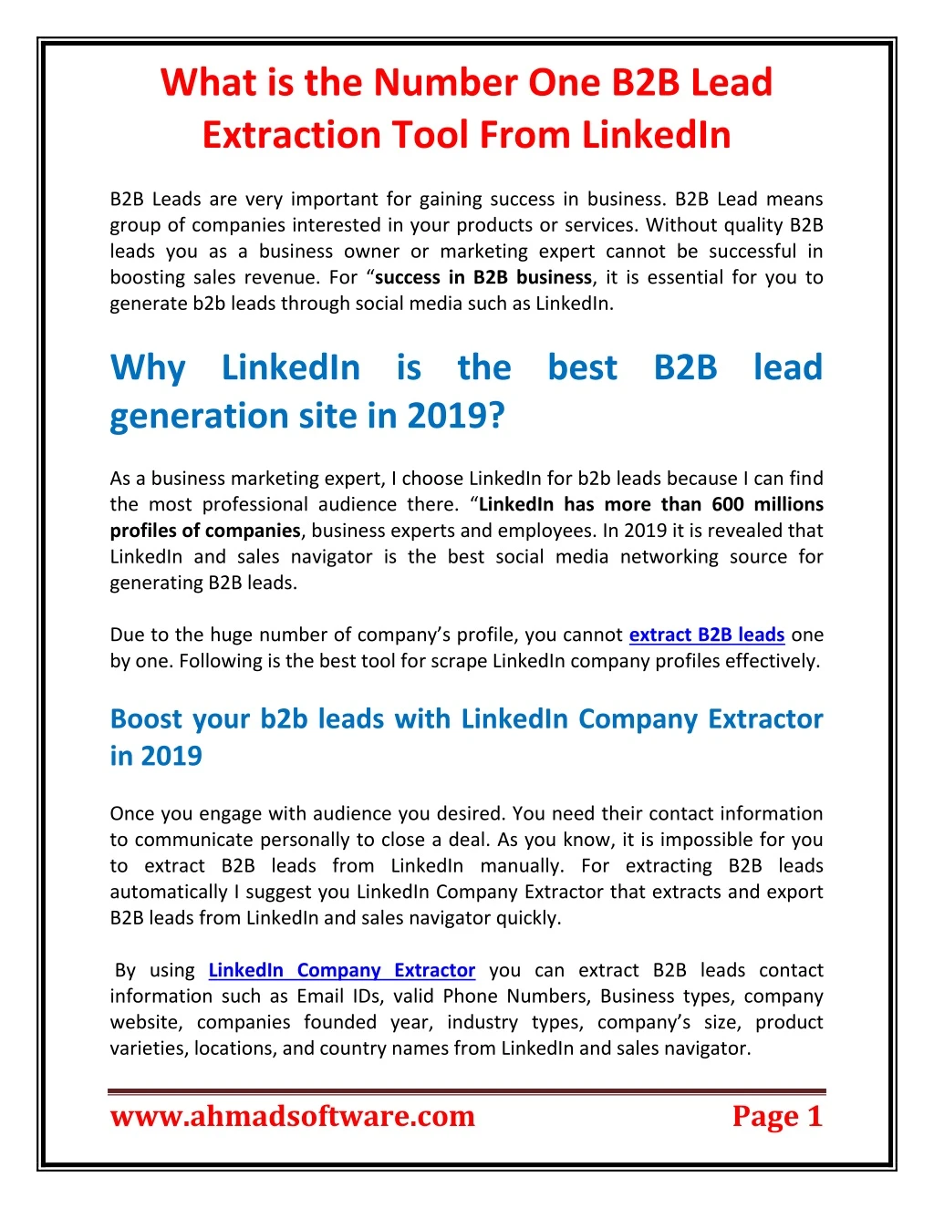 what is the number one b2b lead extraction tool