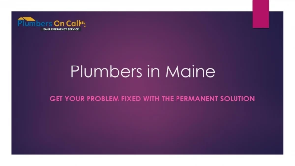 Plumbers in Maine