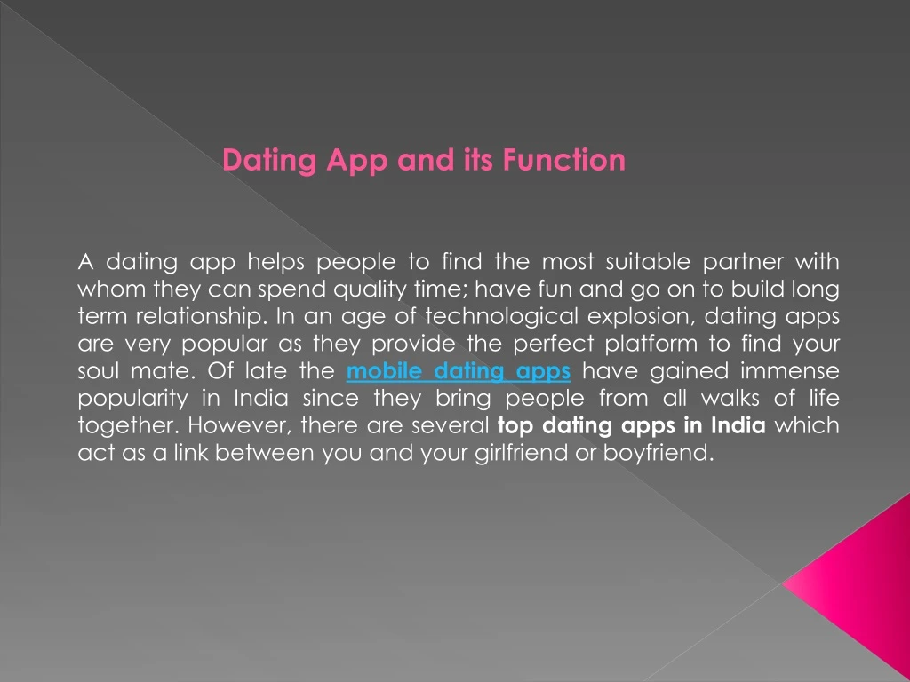 dating app and its function