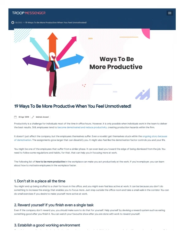 How to be More Productive - 19 Ways to be more productive when you feel unmotivated!