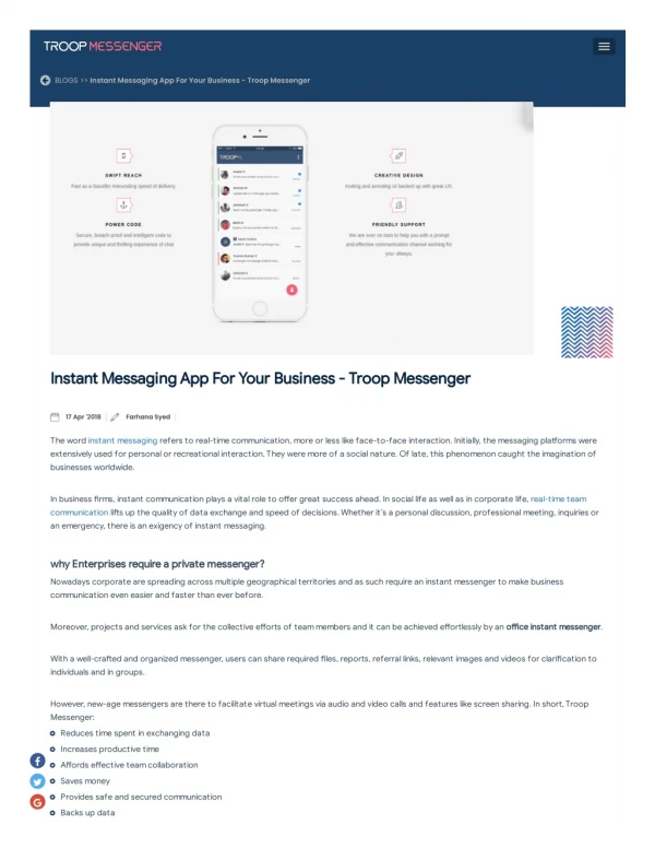 Instant Messaging App For Your Business - Troop Messenger