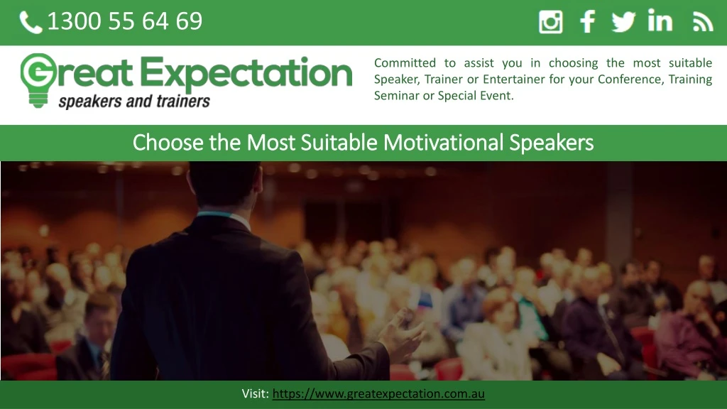 choose the most suitable motivational speakers