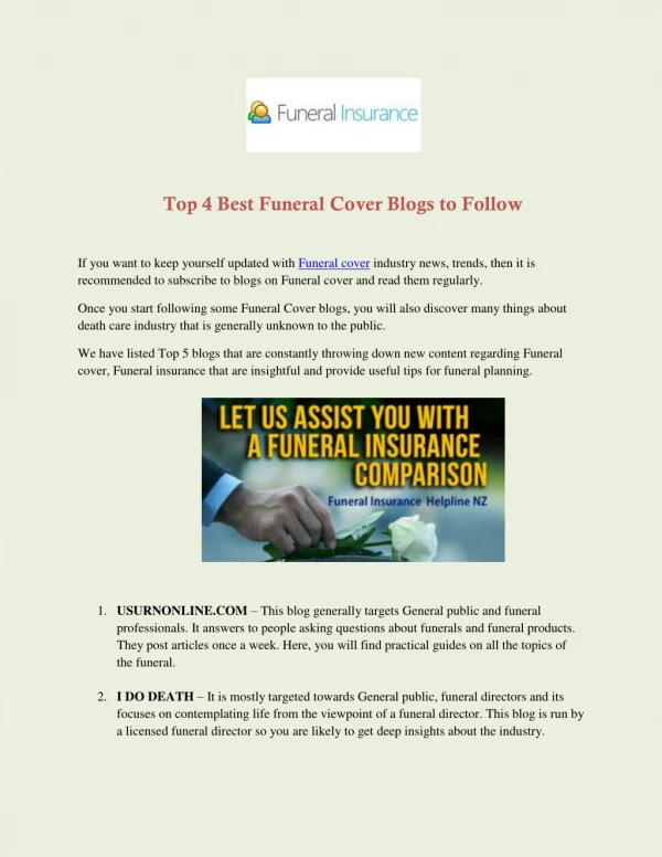 Top 4 Best Funeral Cover Blogs to Follow