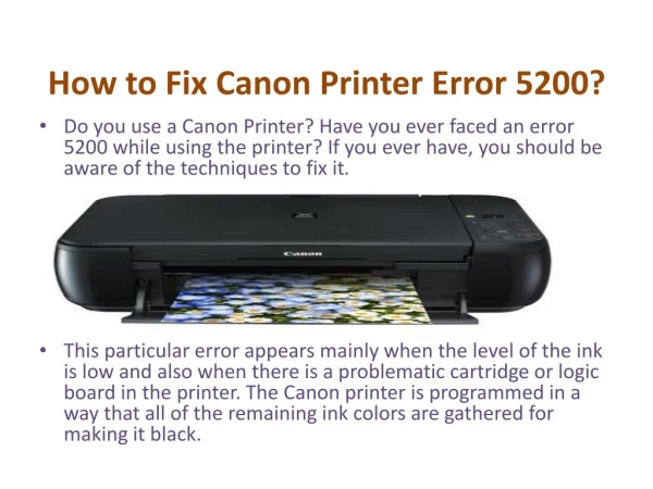 How to Fix Canon Printer Error b200?