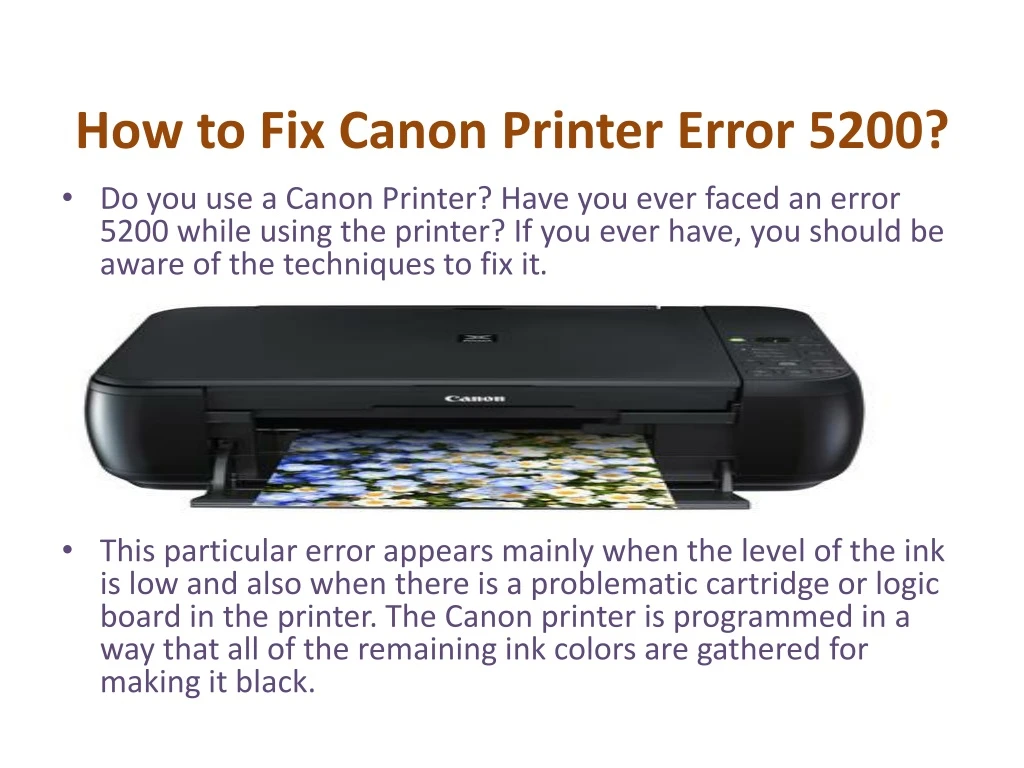 how to fix canon printer error 5200