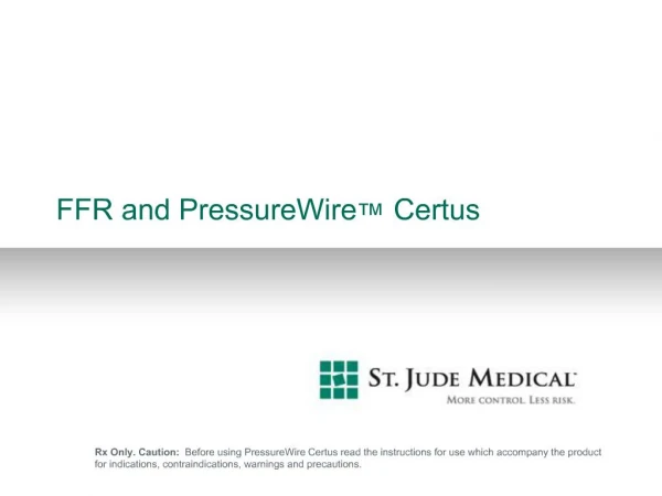 FFR and PressureWire Certus