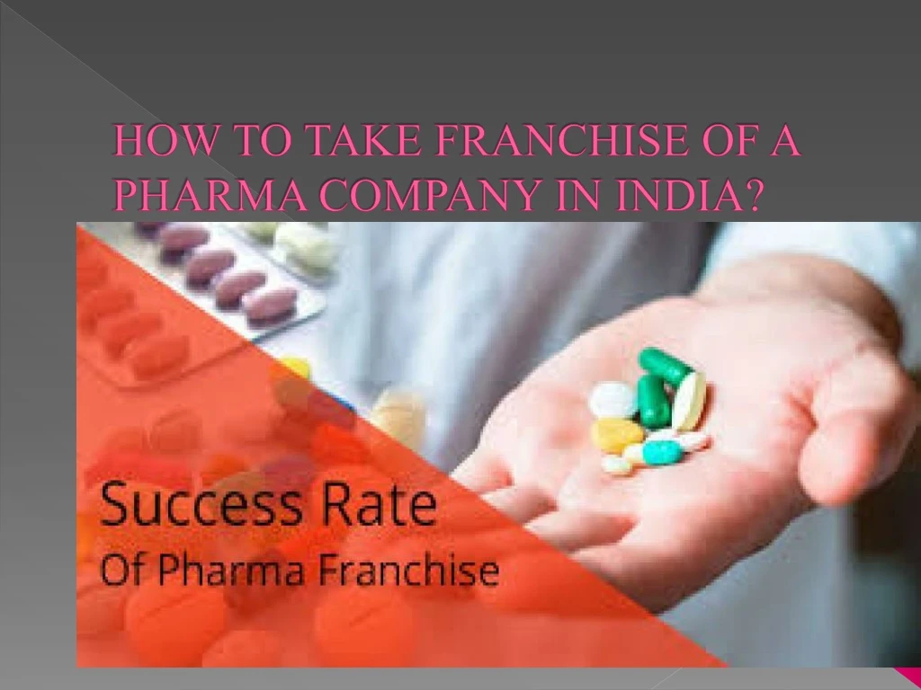 how to take franchise of a pharma company in india