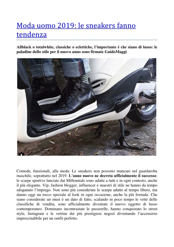 Le Sneakers Fanno Tendenza - Guido Maggi