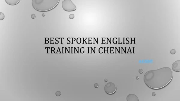 Best Spoken English training in Chennai