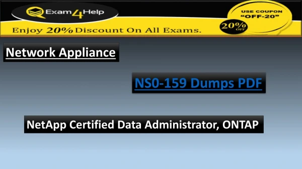 Network Appliance NS0-159 Dumps with PDF [2019-July Updated]