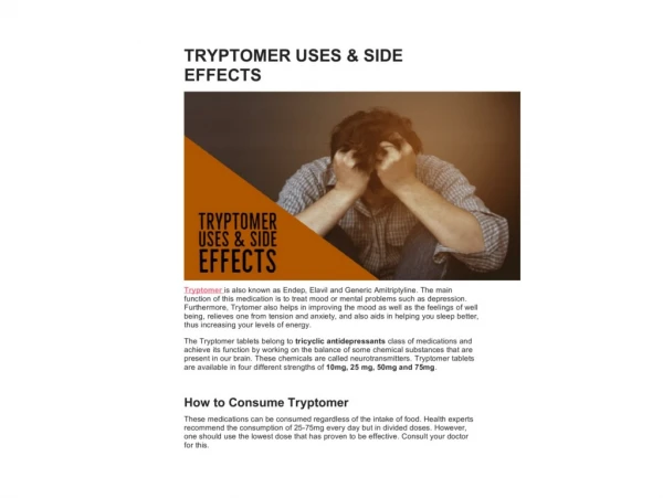 TRYPTOMER USES & SIDE EFFECTS