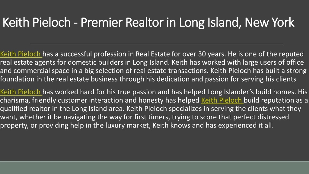keith pieloch premier realtor in long island new york