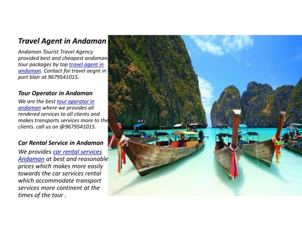 Travel Agent in Andaman