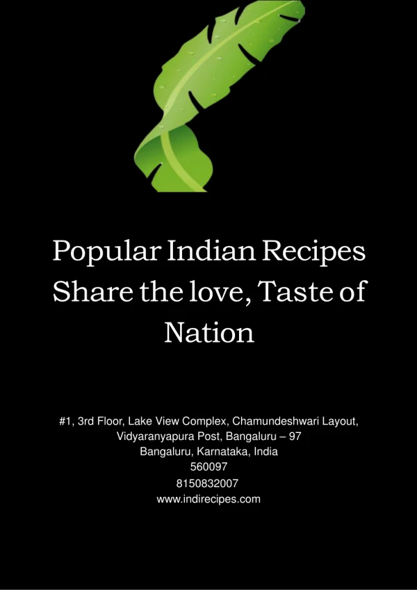 Popular Indian Recipes Share the love, Taste of Nation