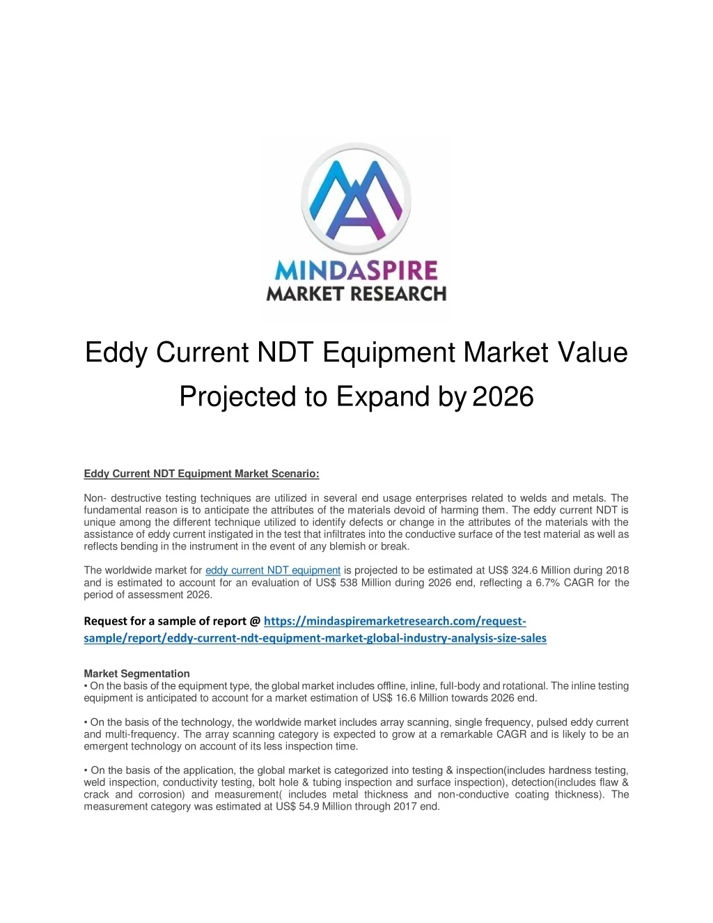 eddy current ndt equipment market value projected